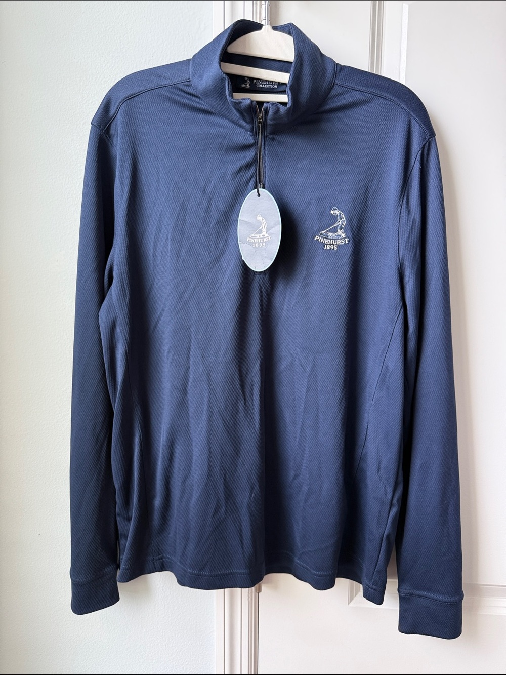 Pinehurst Navy Long-Sleeve Quarter-Zip Performance Polo - Men